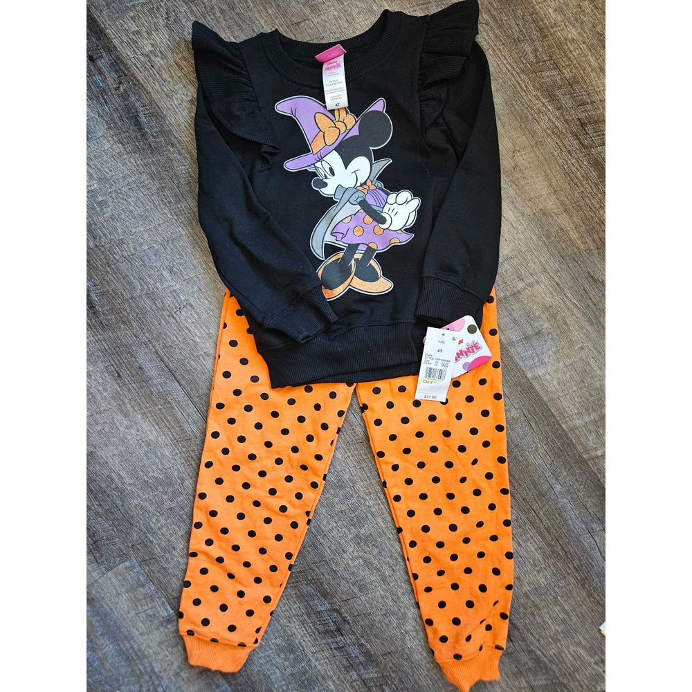 Disney Junior Minnie Mouse halloween 4T NWT 2pc set